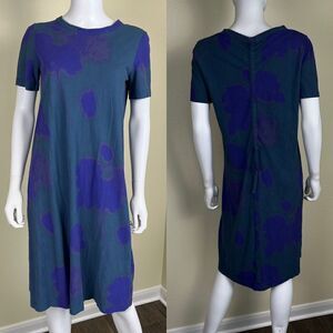 COS Community Of Style Women's Size S Purple Blue Cotton Tie Dye Shirt Dress